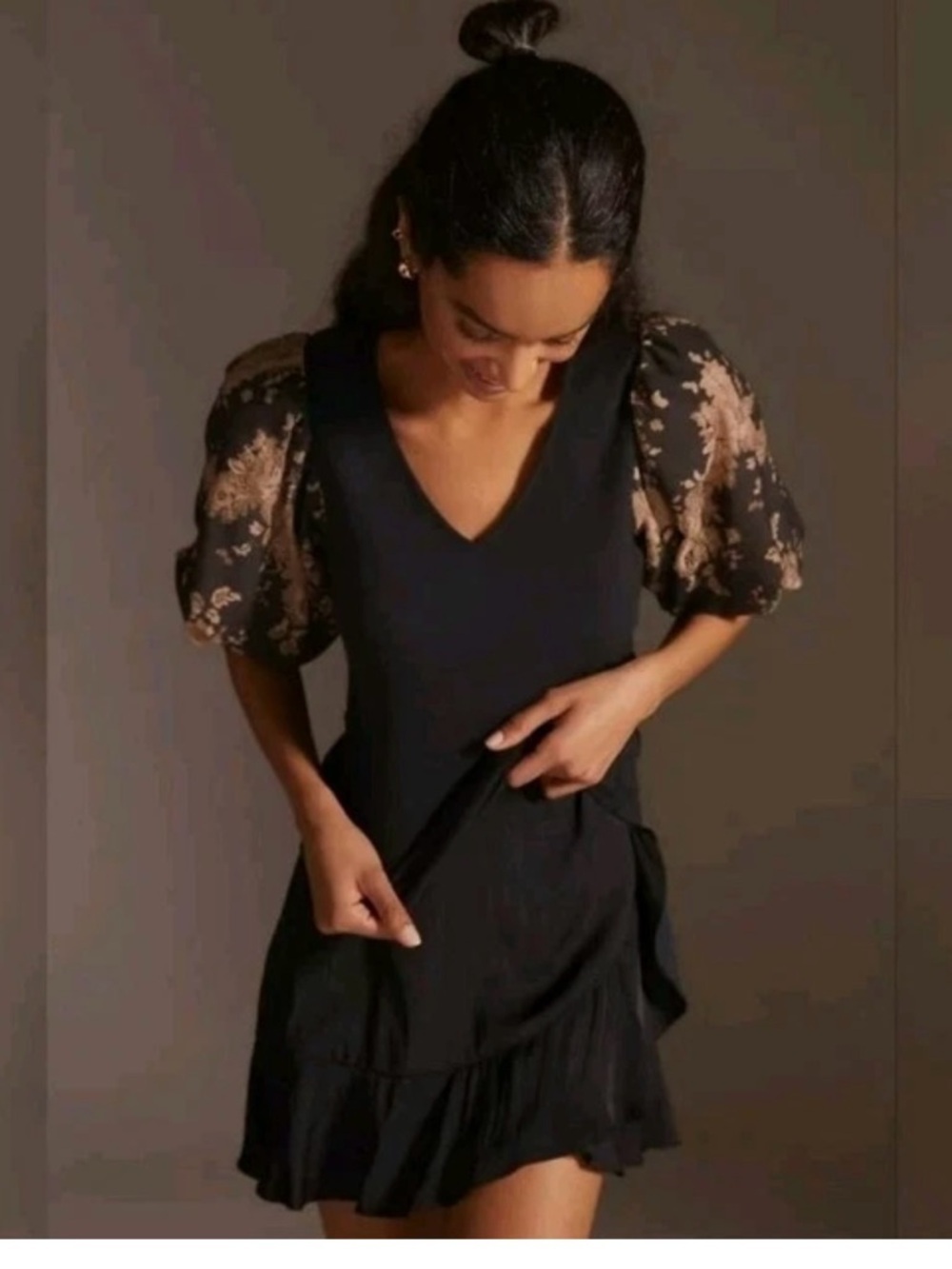 NWT [ANTHROPOLOGIE] DOLAN Lace Puff-Sleeve Top Size Small